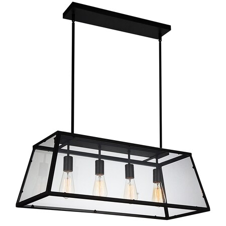 Cwi Lighting Alyson 4 Light Down Chandelier With Black Finish 9601P31-4-101